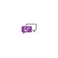 Bubble chat grape icon vector