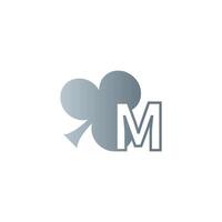 Letter M logo combined with shamrock icon design vector