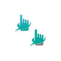 Digital hand touch technology logo icon design vector