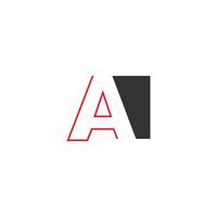 Letter A on square design vector