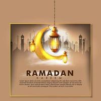 Ramadan framed card design vector