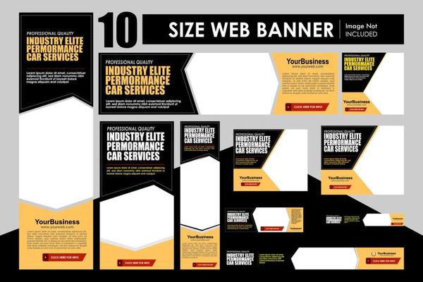 Set of business banner template design different format sizes