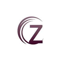 Wave circle letter Z logo icon design vector