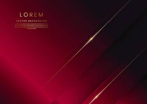 Abstract luxury red elegant geometric diagonal overlay layer background with golden lines. You can use for ad, poster, template, business presentation.