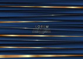 Luxury background blue horizontal oblique lines and gold