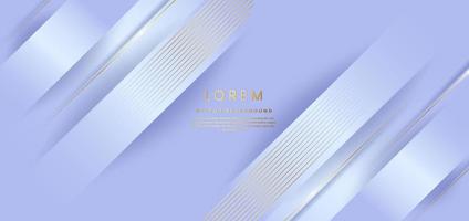Abstract 3d template soft purple background with gold lines diagonal sparking with copy space for text. Luxury style. vector