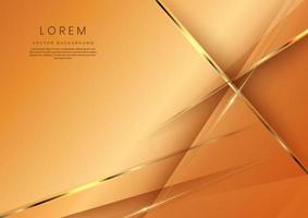 Abstract luxury brown elegant geometric diagonal overlay layer background with golden lines. vector