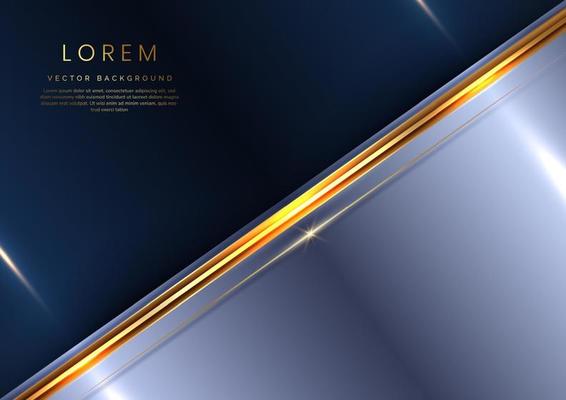 Abstract 3d template diagonal soft purple with gold lines diagonal on dark blue background. Luxury concept with copy space for text.