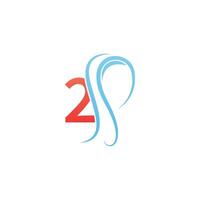 Number 2 icon logo combined with hijab icon design vector