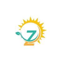 logotipo de icono de letra z con hoja combinada con diseño de sol