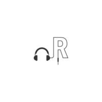 Letter R and podcast logo vector