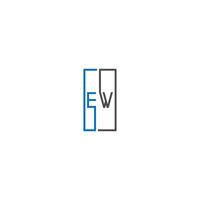 Square EW logo letters design concept in black and blue colors vector