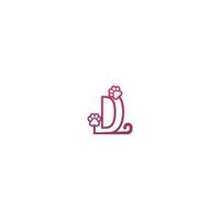 Letter D logo design Dog footprints concept icon vector