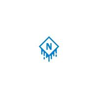 Letter N  logotype in blue color design concept vector