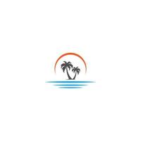 palm beach, concepto de logotipo de vitamina vector