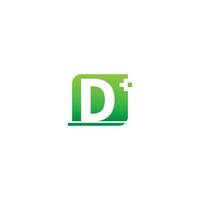 Letter D logo icon with medical cross design vector