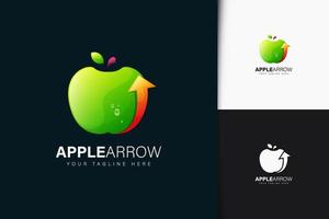 diseño de logotipo de flecha de manzana con degradado vector