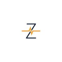 Letter Z icon logo combined with pulse icon design vector