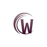 Wave circle letter W logo icon design vector