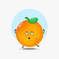 lindo personaje naranja está enojado vector