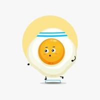 Cute egg character running competition vector