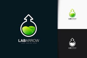 Lab arrow logo design with gradient vector