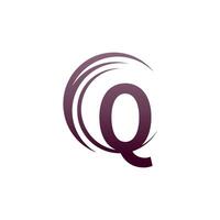 Wave circle letter Q logo icon design vector