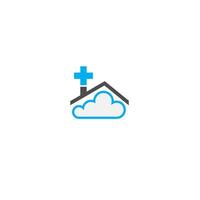 icono del logotipo del concepto de atención domiciliaria en la nube vector