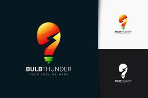 Bulb thunder logo design with gradient vector