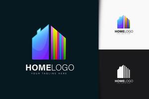 Colorful home logo design with gradient vector