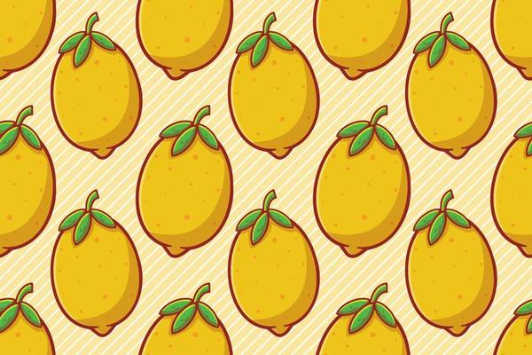 lemon fruit seamless pattern vector illustration