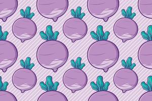 turnip vegetable seamless pattern vector illustration
