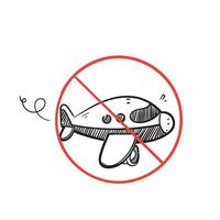 avión de garabato dibujado a mano sin vector de ilustración de símbolo de mosca aislado