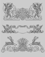 conjunto de elementos vector ornamento