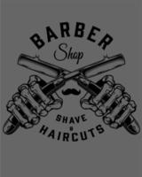 Hand holding scissors logo vector design for barbershop