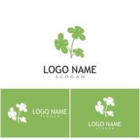 trébol logo plantilla vector símbolo naturaleza