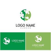 trébol logo plantilla vector símbolo naturaleza