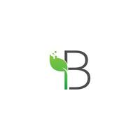 concepto de diseño de icono digital de hoja de logotipo de letra b vector