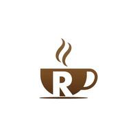 café taza icono diseño letra r logo vector