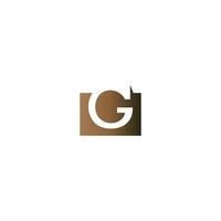 Letter G on the square icon template vector