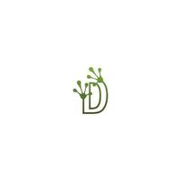 Letter D logo design frog footprints concept icon vector