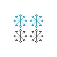 icono de adornos navideños con forma de copos de nieve vector