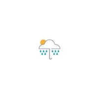 concepto de icono de logotipo de paraguas lluvioso vector