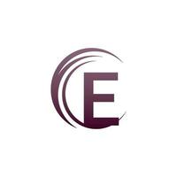 Wave circle letter E logo icon design vector