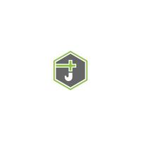 Cross J Letter logo, Medical cross letter vector