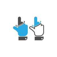 Digital hand touch technology logo icon design vector