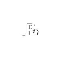 Letter P and podcast logo vector