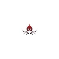 Angry octopus robot logo icon vector