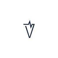 Letter V icon logo combined with pulse icon design vector