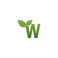 Letter W With green Leaf Symbol Logo vector